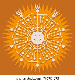 Be a positive communicator!
A poster dedicated to a networked social society, contacts between people on the Internet.