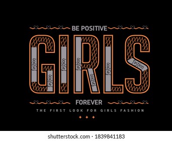 be positive girls fashion forever the first look for girls fashion vector illustration