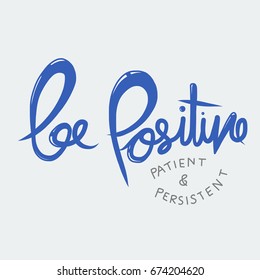 Be positive patient and persistent word vector illustration