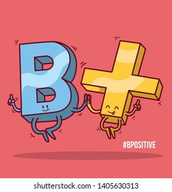 Be Positive vector illustration.  Positive negative, motivation imagination design concept