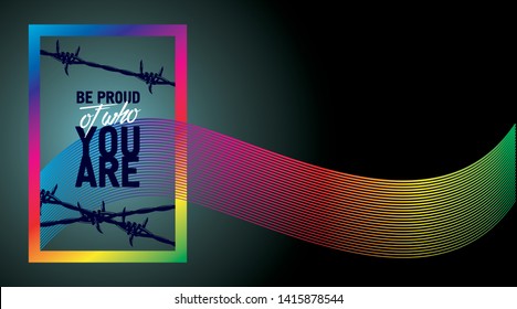 be proud of who you are blue poster for pride month awareness