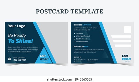 Be ready to sine car postcard, Car wash postcard template