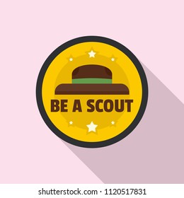 Be a scout hat logo. Flat illustration of be a scout hat vector logo for web design