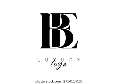Logotipo de la tipografía del monograma de la letra de BE Serif para la identidad elegante de la marca de Premium