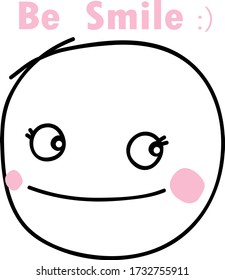  "Be smile "  ,cute boy  face  cartoon concept  design for art and print  vector eps.10