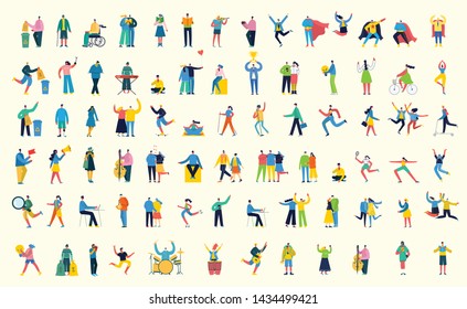 Be social! Vector illustration of group of young people characters chatting, using smartphone for Website or Web Page. Concept of virtual communication and social network page.