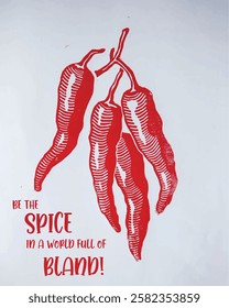 Be the spice in a world full of bland. Text, graphic, poster.