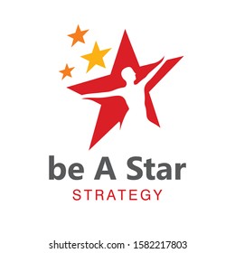 Be A Star logo template, suitable for any motivation based company or star and artists based company