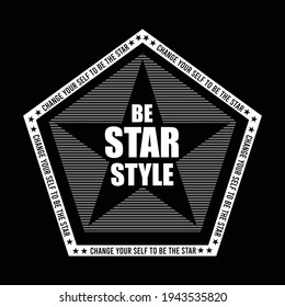 be star style design typography vector illustration for print