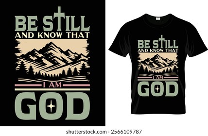 Be still and know that I am God T-shirt design vector template