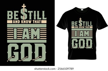 Be still and know that I am God T-shirt design vector template