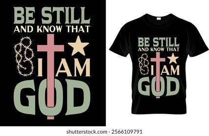 Be still and know that I am God T-shirt design vector template