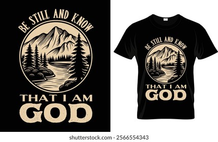 Be still and know that I am God T-shirt design vector template