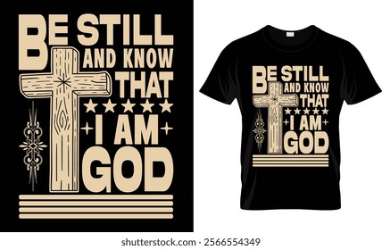 Be still and know that I am God T-shirt design vector template