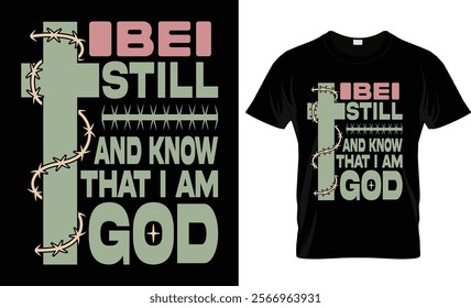 Be still and know that I am God T-shirt design vector template