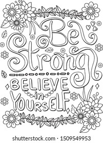Be Strong Believe Yourself Font Flower Stock Vector (Royalty Free ...