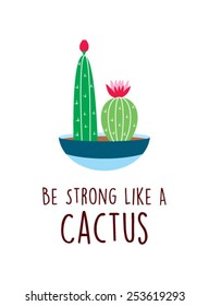 be strong like a cactus vector