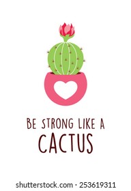 be strong like a cactus vector