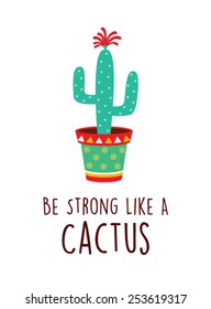 be strong like a cactus vector