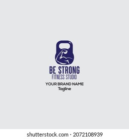 Be Strong logo, fitness logo, workout gym vector icon,