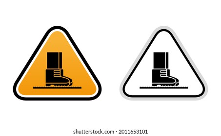 Be sure to disinfect your shoes on a disinfection mat. Icon in vector graphics.