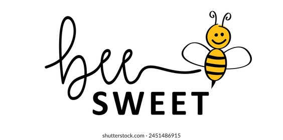 Sé dulce o sé amable. Patrón de la línea de Vector. Sé dulce con amor icono del corazón. Y cara dulce. eslogan o cita feliz.