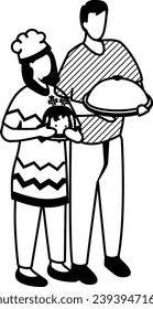 Be Thankful for Everything concept, potluck or a communal meal vector icon design, Thanksgiving Day symbol, family reunion sign, Annual proclamations and observances stock illustration