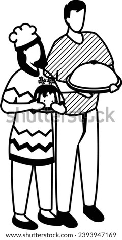 Be Thankful for Everything concept, potluck or a communal meal vector icon design, Thanksgiving Day symbol, family reunion sign, Annual proclamations and observances stock illustration