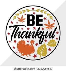 Be Thankful, Holiday Printable Vector Illustration