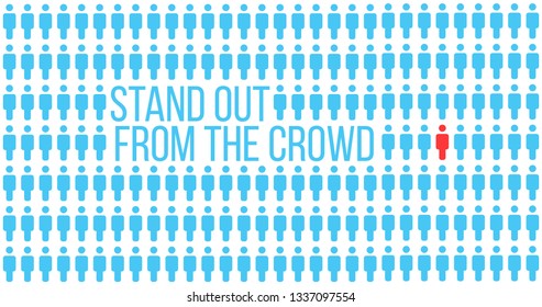 Be or think different. Being different, stand out in the crowd, move for success. individuality successful concept. unique person. business idea.