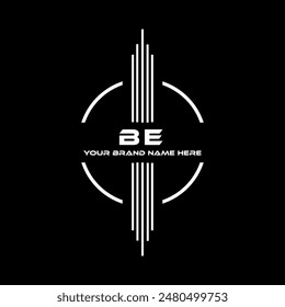 BE three letter modern logo design on black color background
