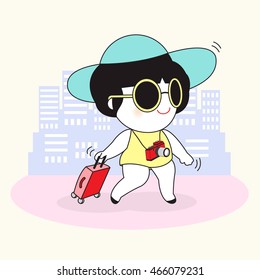 Be A Traveler Card Character illustration