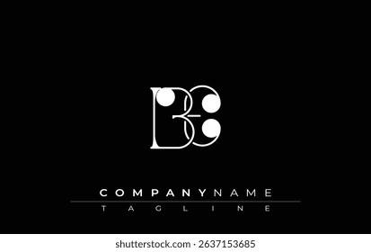 BE Typography Logo Design. Stylish monogram design depiction featuring the letters B and E combined in an artistic signature style, delivering a unique and creative visual representation.