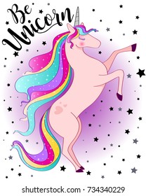 ser unicornio, adorable unicornio mágico, gráficos dulces para pantalones t y estuche de teléfono, también puede usar como papel tapiz, Plantilla para tarjetas de diseño, cuaderno, tienda, afiche.