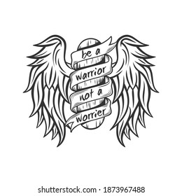 Be a Warrior Not a Worrier. Unique and Trendy Poster Design.