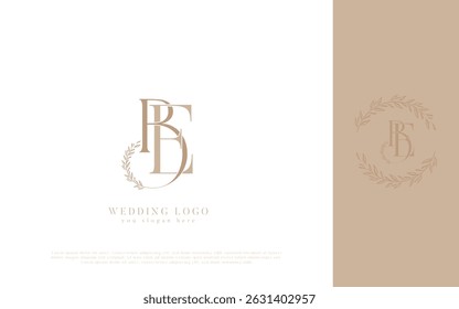 Logotipo de la Boda de BE con el monograma floral