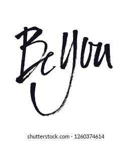 Be you Hand lettering Vector illustration set