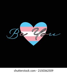 Be You Transgender Flag LGBTQ Pride Month Vintage Trans T-Shirt