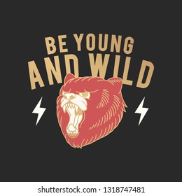 Be young and wild logo vector