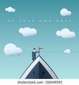 Be your own boss business concept. Corporate manager or leadership abstract background. Independent businessman. Eps10 vector illustration.