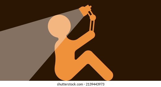 Be your own light inspirational idea.Concept vector art.Graphical design.