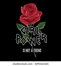 Be your self woman slogan, rose and typography, tee shirt graphic, printed design. t-shirt printing and embroidery apparel.