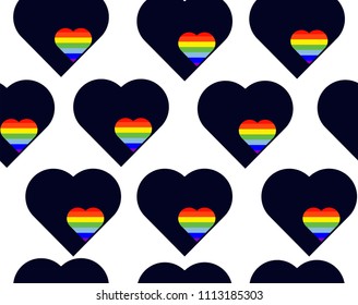 be yourself with iridescent heart. concept of non-traditional, valentine day, lifestyle, gender, marriage. isolated on white background. Vector illustration