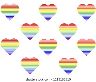 be yourself with iridescent heart. concept of non-traditional, valentine day, lifestyle, gender, marriage. isolated on white background. Vector illustration