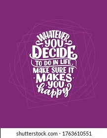 Be yourself lettering slogan. Funny quote for blog, poster and print design. Modern calligraphy text about selfcare. Vector illustration