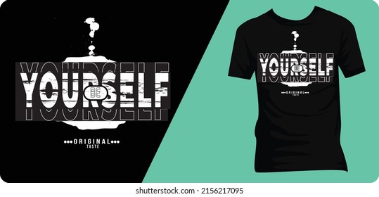 be yourself typography graphic design, for t-shirt prints, vector illustration