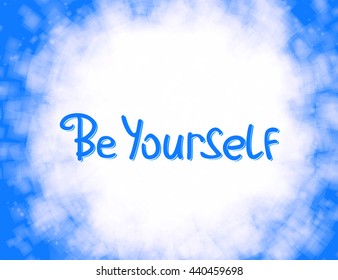 Be yourself. Vector calligraphic inspirational design. Hand drawn element. Motivation quote for t-shirt, flyer, poster, card.