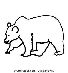 Bea, Honey bear, art, little, childhood, funny, graphic, happiness, child, cheerful, smile, sweet, soft, hand, black and white, drawing, outline, simple, line, clipart, illustration, bear, nature, zoo