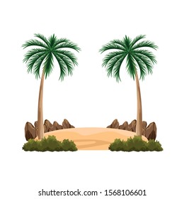 beac palms icon over white background, vector illustration