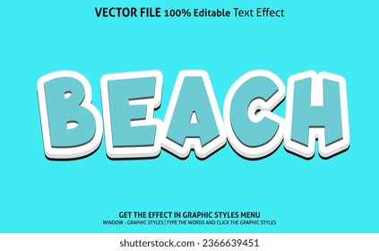 Beach 3d text effect and editable text effect